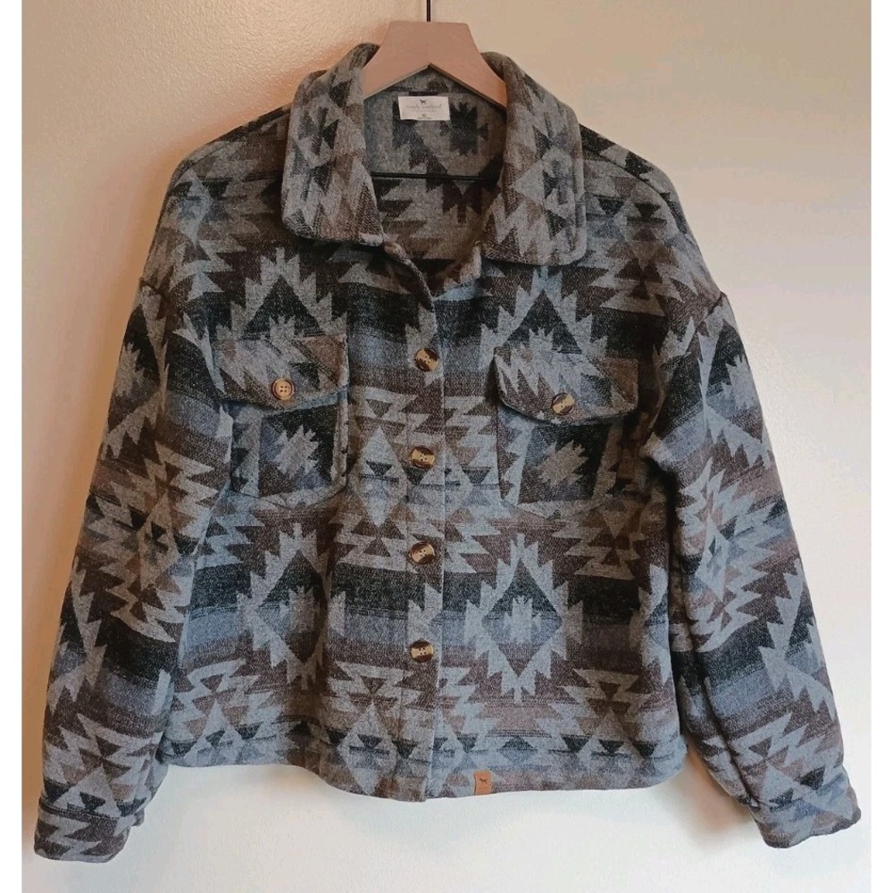 Simply Southern Shacket Womens XL Southwestern Geometric Button Up Jacket